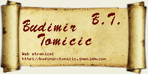 Budimir Tomičić vizit kartica